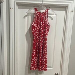 Red Floral Sleeveless Dress
